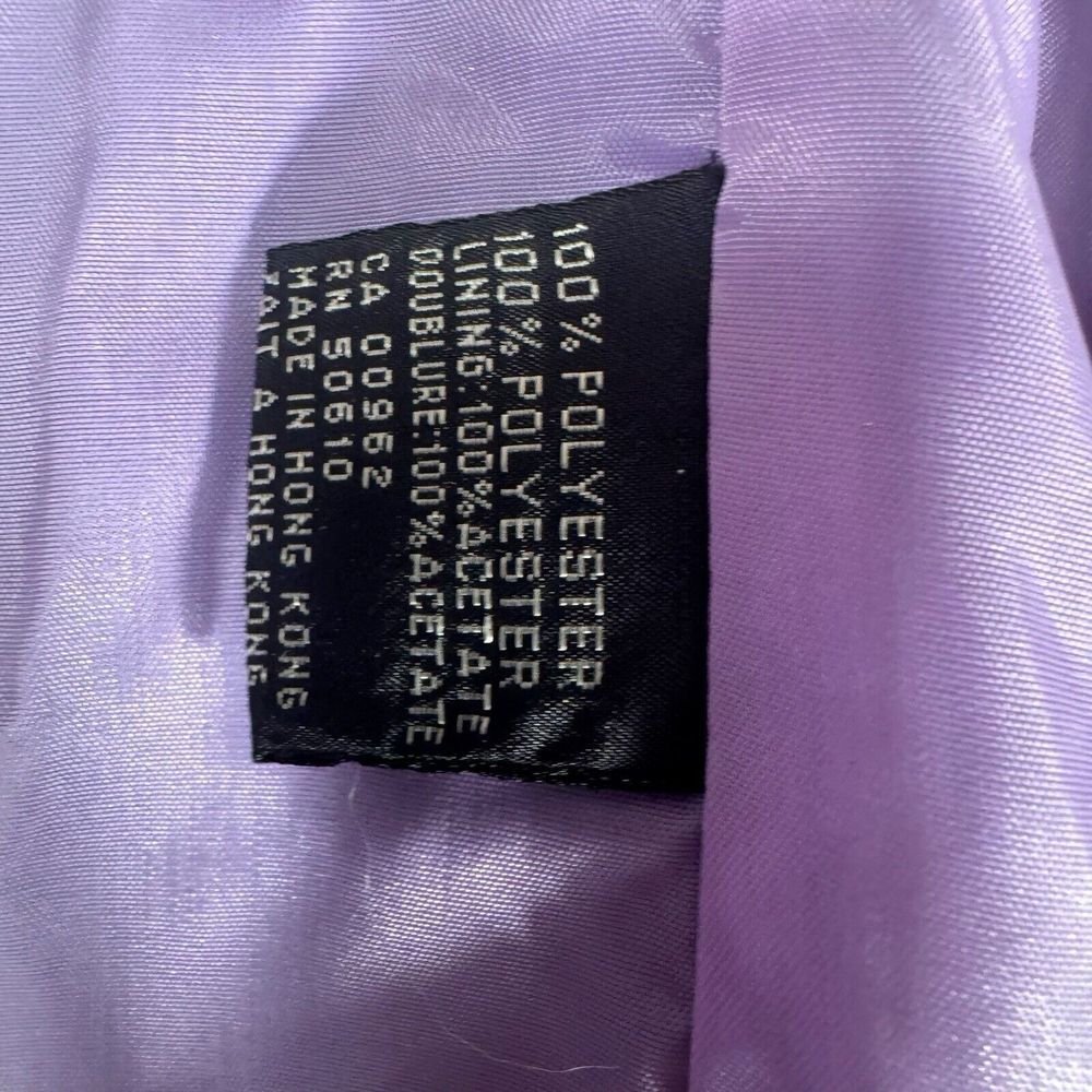 Vintage 90s Ladies Jacket Purple Blazer Whip O Will M Scalloped Womens 8 Career - Picture 9 of 11